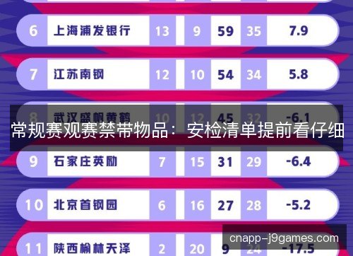 常规赛观赛禁带物品：安检清单提前看仔细
